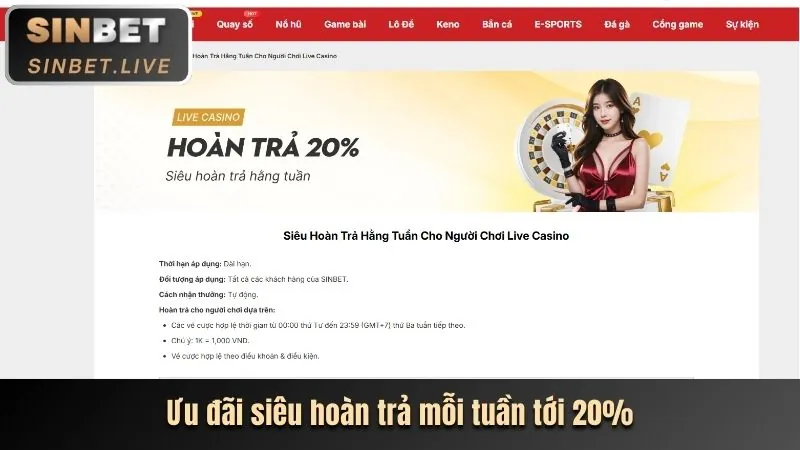 Hoàn trả hàng tuần W88